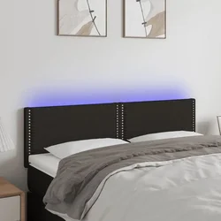 Vidaxl vidaXL Vzglavje postelje z LED diodo črno 144x5x78/88 cm blago