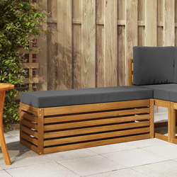Klupa za sjedenje Prirodna i antracit 115 x 43 x 37 cm