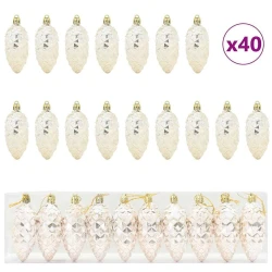 Božićna kuglica s četinicom 40 pcs Šampanjca Plastika