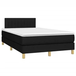 Vidaxl Box spring postelja z vzmetnico črna 120x190 cm blago