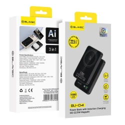 Power Bank Blavec 10000mAh BJ-04 Slim Type- C Magsafe 3 u 1 - crno staklo