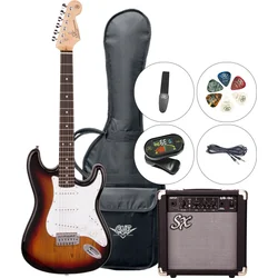 SX SE1 3-Tone Sunburst Električna kitara (Kot novo)