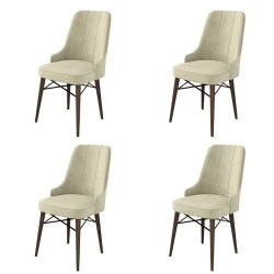 HANAH HOME Set 4 stolice Pare Cream Brown