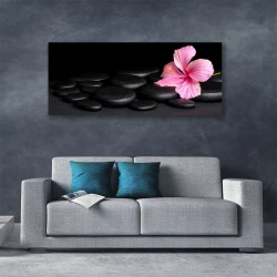 tulup.si Slika na platnu Črna stone flower 120x60 cm