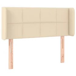 Vidaxl Vzglavje z ušesi krem 83x16x78/88 cm blago