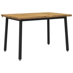 vidaXL 120 x 80 x 75 cm Masiven les akacije Bela in črna Pravokotna