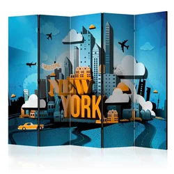 artgeist Paravan New York, 5-Delni, Dvostranski