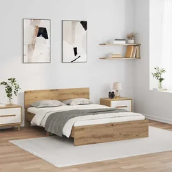 Krevetna konstrukcija Umjetnički hrast 140 x 200 cm