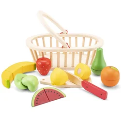New Classic Toys Set za rezanje - košara s sadjem