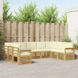 Set vanjskih sofa 7 pcs Bijela i Krem 304 x 128,5 x 73 cm