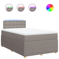 Vidaxl Box spring postelja z vzmetnico taupe 120x190 cm blago