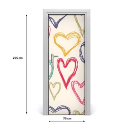 tulup.si Nalepka na vratih Pisane srca 75x205 cm