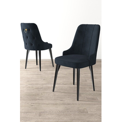 Hanah Home Set stolica Newa, 46x94x46 cm, 4 komada, Antracit-crne