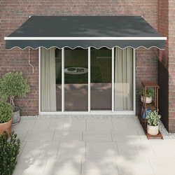 Greatstore Zložljiva tenda antracitna 3x2,5 m blago in aluminij