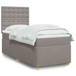 Vidaxl Box spring postelja z vzmetnico taupe 80x200 cm blago