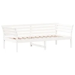 Vidaxl Izvlečna postelja brez vzmetnice bela 90x200 cm trdna borovina