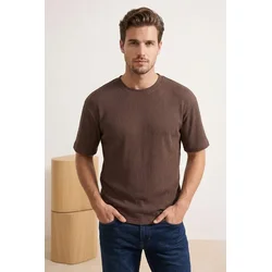 Trendyol Muška majica Tmnss26Ts00005, Braon