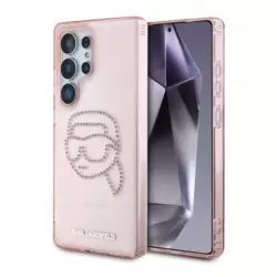 Maska Karl Lagerfeld Rhinestones K. Head Logo za Samsung S25 Ultra/ S938B pink.