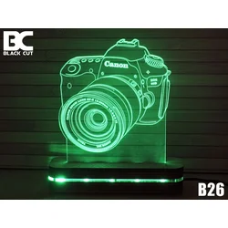 Black Cut 3D Lampa Foto aparat Zelena