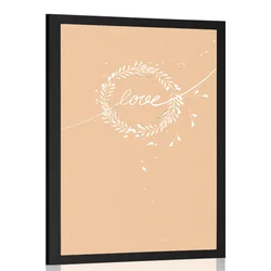 Plakat z napisom Love minimalističnega izgleda - 30x45 white