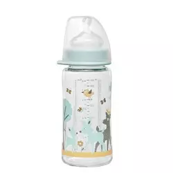 Nip staklena flašica šir.otv. 0m+ 240ml zelena