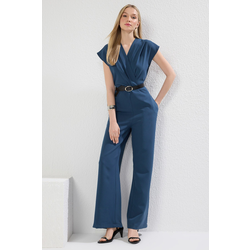 Trendyol Oil Camel Belted Double Breasted Maxi Jumpsuit Overalls