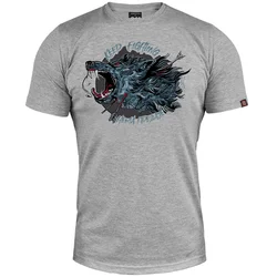 011Shop Muška majica kratkih rukava Keep Fighting - Nema predaje, Svetlosiva