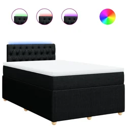Vidaxl Box spring postelja z vzmetnico črna 120x190 cm blago