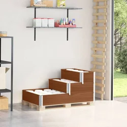 Povišena gredica s 3 razine smeđa 120 x 80 cm masivna borovina