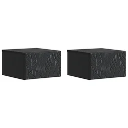 vidaXL Stenska stranska miza 2 pcs Črna 34,5 x 33 x 20 cm
