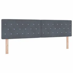 LED glava kreveta s LED trakama Tamno siva 180 cm Baršun