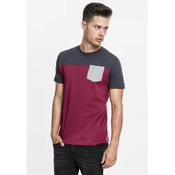 3-Tone Pocket T-Shirt Burgundy/Cha/Grey