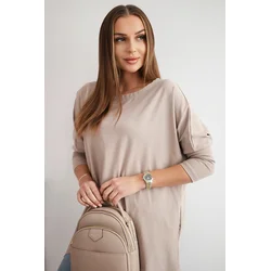 Oversize blouse dark beige