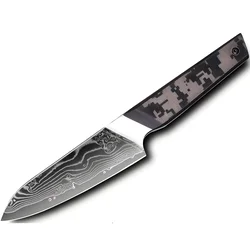 Damaskasti kuhinjski nož TA-37578 - Bunka / Crna / Siva KP37578