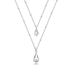 Brosway Popolna jeklena ogrlica Double Tear Drop BPC36