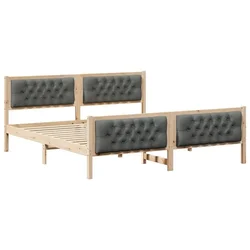 Vidaxl Konstrukcija postelje z vzglavjem Temno siva 180 x 200 cm