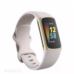 FITBIT pametna zapestnica Charge 5, Gold-Lunar White