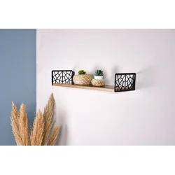Hanah Home Zidna polica Duvar Rafi3, 60x20x14 cm, Braon