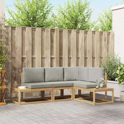 Set vanjskih sofa 3 Komad Bijela i svjetlosiva Poliester