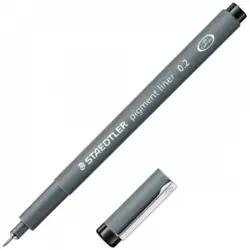 STAEDTLER Pigment liner - 308 02-9  Crna, 0.2 mm, Metalni vrh