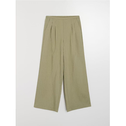 Sinsay - Wide leg pantalone sa vertikalnim prugama, sa viskozom i dodatkom lana - šareno