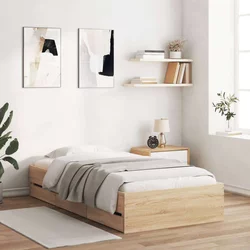 Okvir za krevet s ladicama boja hrasta 90x200 cm