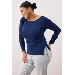 Trendyol Curve Ženska bluza Tbbaw26Af00108, Tamnoplava