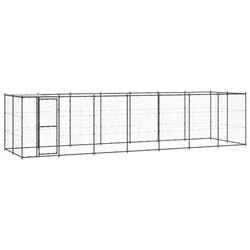 Vanjski kavez za pse s krovom čelični 16,94 m2