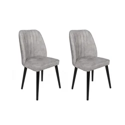 Hanah Home Set trpezarijskih stolica Alfa 438 V2, 2 komada, Sivi