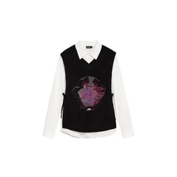 Desigual Bluza lila/roza/črna/bela