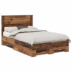 Vidaxl Konstrukcija postelje Star les 120 x 190 cm Konstruiran les