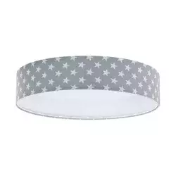 LED prigušiva svetiljka GALAXY KIDS LED/24W/230V zvezdice siva/bela + daljinski upravljač