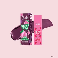 Tečni Ruž za Usne Berry Juicy Vinyl Lip Lacquer Acai | RUDE COSMETICS | Ecobeauty