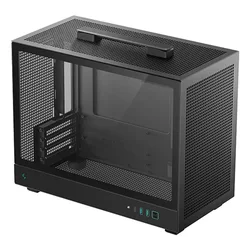 Računalniško ohišje DeepCool CH160 PLUS, ITX, Micro-ATX, kaljeno steklo, črno
